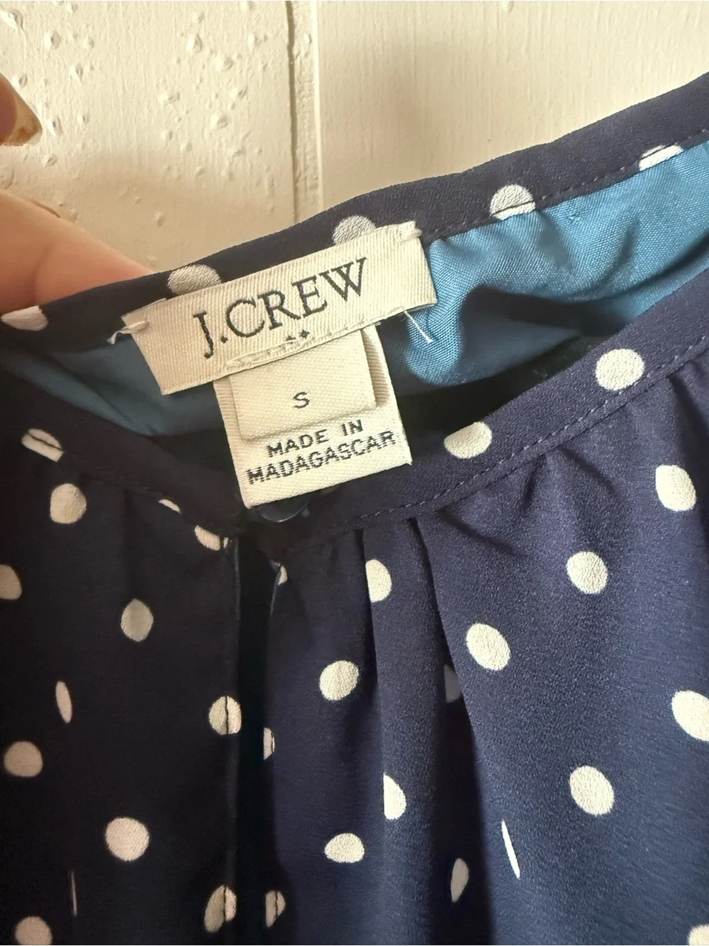 J crew navy Polka Dot Ruffle Sleeveless Dress